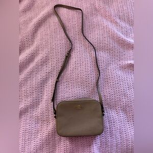 COACH Mini Camera Bag Crossbody Tan Sand Pebbled Leather Gold Carriage 87734